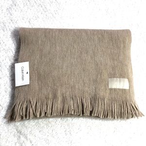 Calvin Klein Acrylic Fringed Scarf